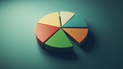 Colorful Pie Chart on Smooth Surface
