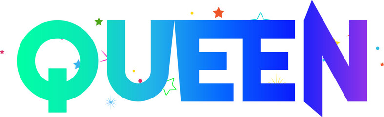 Queen text editable style effect, queen text, gradient color queen text