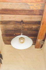 Old lamp of desert House,Authentic Arabian style,Brown villa house building facade exterior mediterranean architecture in desert,Old traditional house wall texture,copy space.