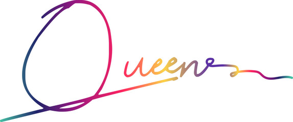 Obraz premium Queen text editable style effect, queen text, gradient color queen text