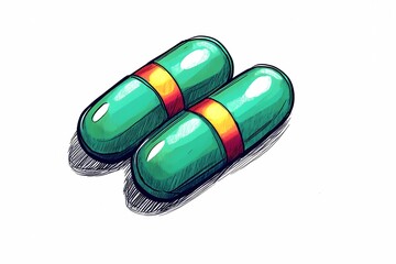 Medical pills in various shapes and colors, ideal for representing healthcare, pharmaceuticals, and medication-related themes in stock imagery.