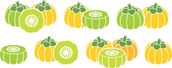 Garcinia fruit logo. Isolated garcinia fruit on white background