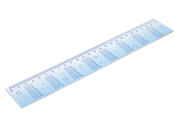 Ruler with multiplication table isolated on white background