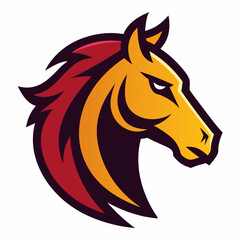 horse head logo vector on white background