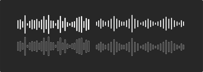 Podcast soundwave line of voice, music sound waves vector icon illustration. Sound wave vector icon, Sound waves icon vector 