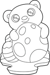 Bear Easter Easter eggs Animal Vector Graphic Art Illustration