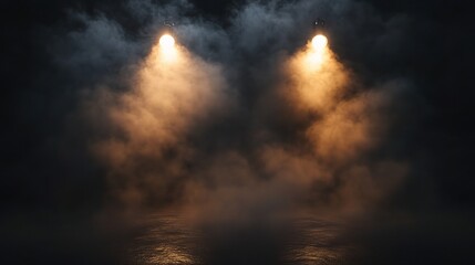 Fototapeta premium Dramatic Lighting with Fog in Dark Setting