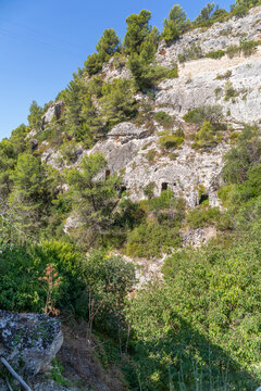 Grottes troglodytiques du ravin du Santuario della Madonna della Scala, &agrave; Massafra, Italie