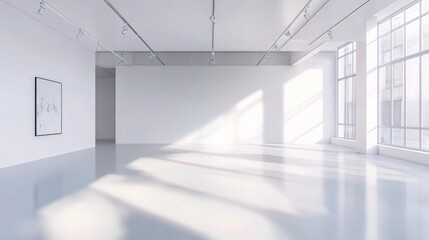 Fototapeta premium Bright and Spacious Modern Art Gallery Interior