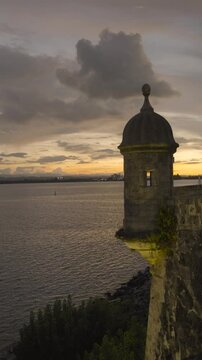 Garita Of San Juan, Puerto Rico, At Sunset.