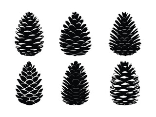 Pine Cone Silhouette | Christmas Nature Design