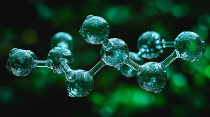 Green Hydrogen H2 gas molecule. Generative AI