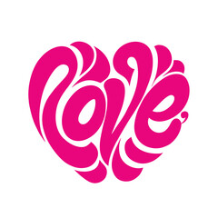 Typographic Heart Vector Design for Romantic and Creative Art Projects.