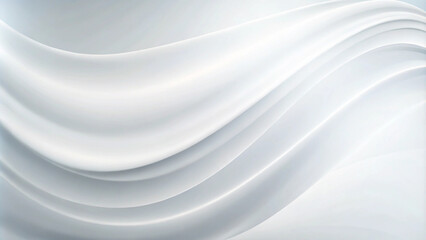 3D white geometric abstract background overlap layer on bright space with waves decoration. Minimalist modern graphic design element cutout style. 