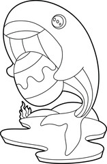 Whale Easter Easter egg Animal Vector Graphic Art Illustration