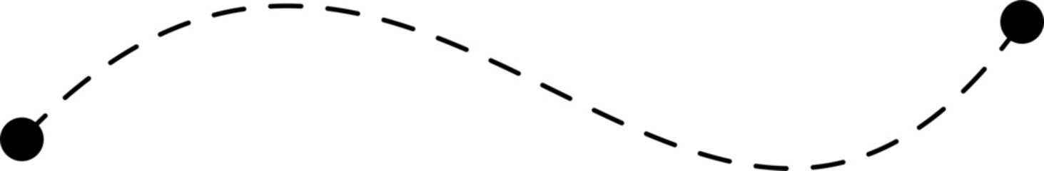 Route map dashed line silhouette