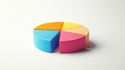 Obraz premium Colorful 3D Pie Chart on White Background