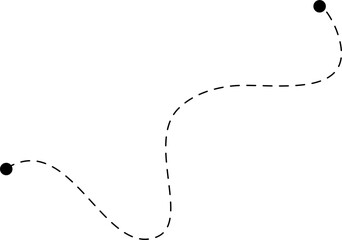 Route map dashed line silhouette