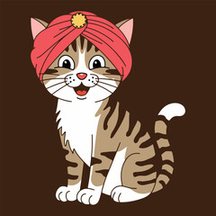 Cat color vector art silhouette image 