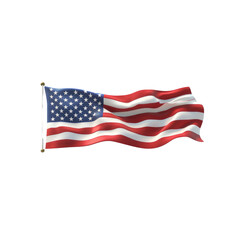 Obraz premium Waving American Flag on White Background