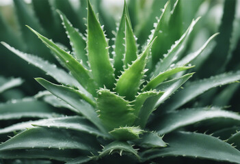 Fototapeta premium Aloe vera fresh leaves isolated on white background Treatment plant