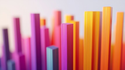 Obraz premium Colorful Stacked Bars with Vibrant Gradient Shades