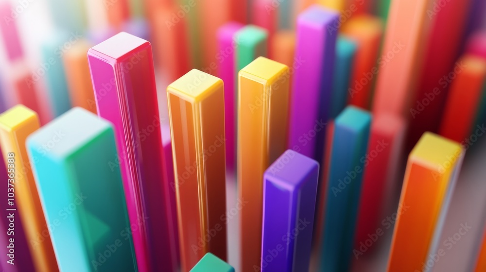 Poster colorful vertical bars in abstract design