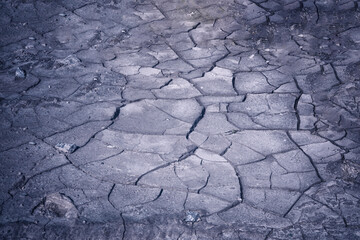 Texture of dried cracked soil.