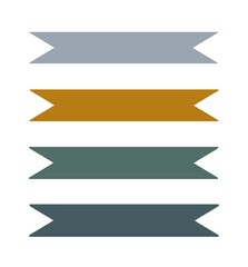 Fototapeta premium Collection of stationery stickers in light colors. For education, notes. Bookmarks set illustration isolated on white