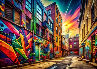 Fototapeta premium Retro Multicolored Abstract Background in Urban Exploration Photography for Creative Projects