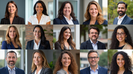 Professional Portraits of Diverse Business Teams in Modern Office Settings &ndash; Corporate Team Collaboration and Leadership Concepts