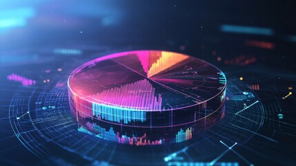 Vibrant 3D Data Visualization and Analytics Graphic