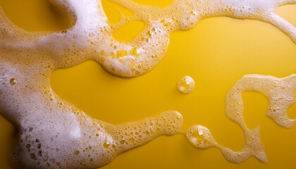 healthcare wash and soapy texture on a yellow backdrop