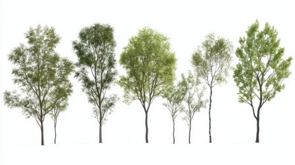 Collection of Isolated Trees on white background