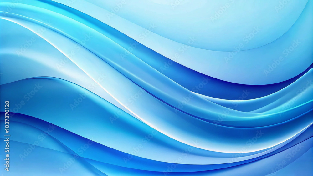 Poster Abstract background with blue slingshots in different shades and shapes. Abstract soft blue wave background. 3d blue background with blue lines curved wavy sparkle with copy space for text. 