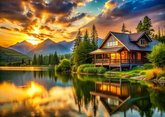 Scenic Retreat Vacation House by the Lake in Nature's Tranquil Beauty