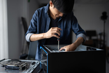 IT Engineer installing Hardware Equipment Development Facility Engineer  Maintenance computer Motherboard Electronic repair shop technology business