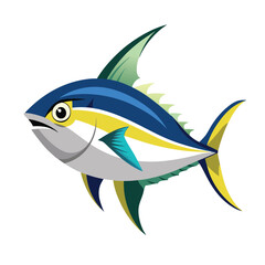 tuna fish on blue background