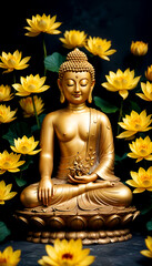 Obraz premium Golden statue of Lord Buddha