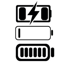 Battery icon with lightning bolt, indicating charging status.