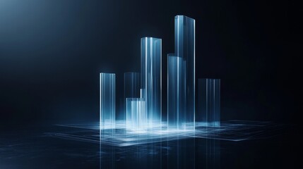 Fototapeta premium Futuristic Data Visualization with Glass Structures