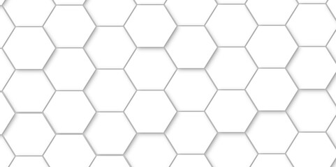 Minimal vector white hexagon honeycomb texture. Hexagonal shape structure light seamless geometric background. Surface polygon pattern with glowing hexagon paper texture and futuristic .