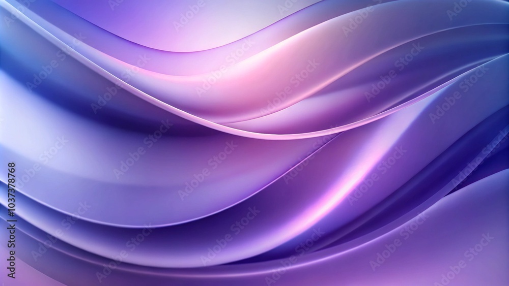 Fototapete Smooth dynamic abstract waves and lines in lilac pink and purple. Abstract image with wavy lines in purple and pink tones. Abstract purple gradient textured background with dynamic, glowing light rays