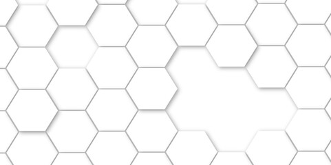 Minimal vector white hexagon honeycomb texture. Hexagonal shape structure light seamless geometric background. Surface polygon pattern with glowing hexagon paper texture and futuristic .