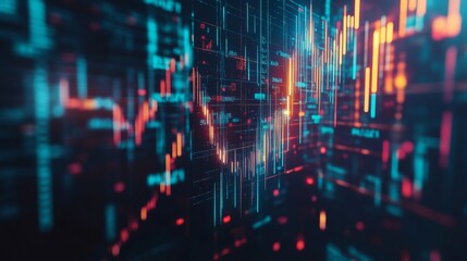 Digital Data Visualization with Colorful Lines