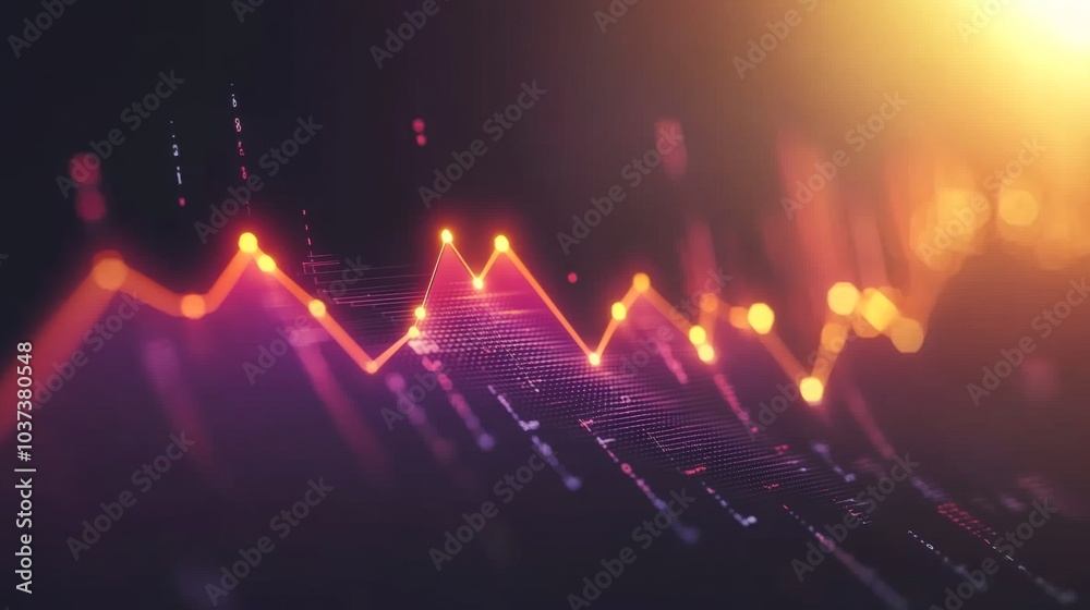 Leinwandbilder vibrant data visualization with abstract lines and light