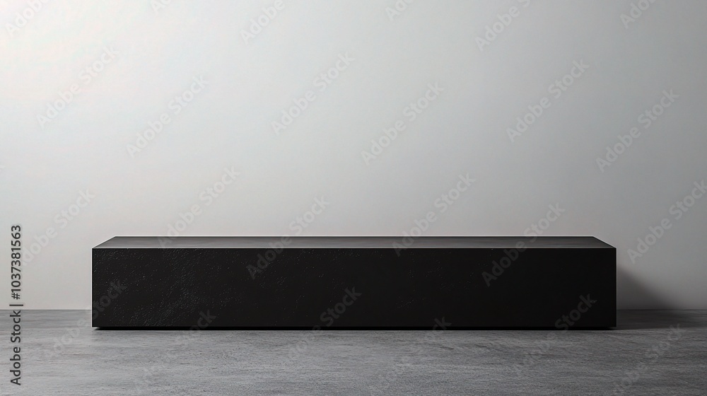 Sticker Modern Minimalist Black Bench in Empty Space