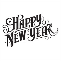 Design of typeface for the new year Happy New Year's logo design background in clipart
