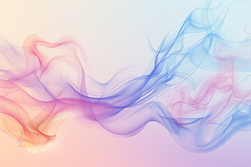 Delicate waves of translucent smoke in shades of pink and blue intertwine, creating a mesmerizing visual effect against a soft gradient backdrop