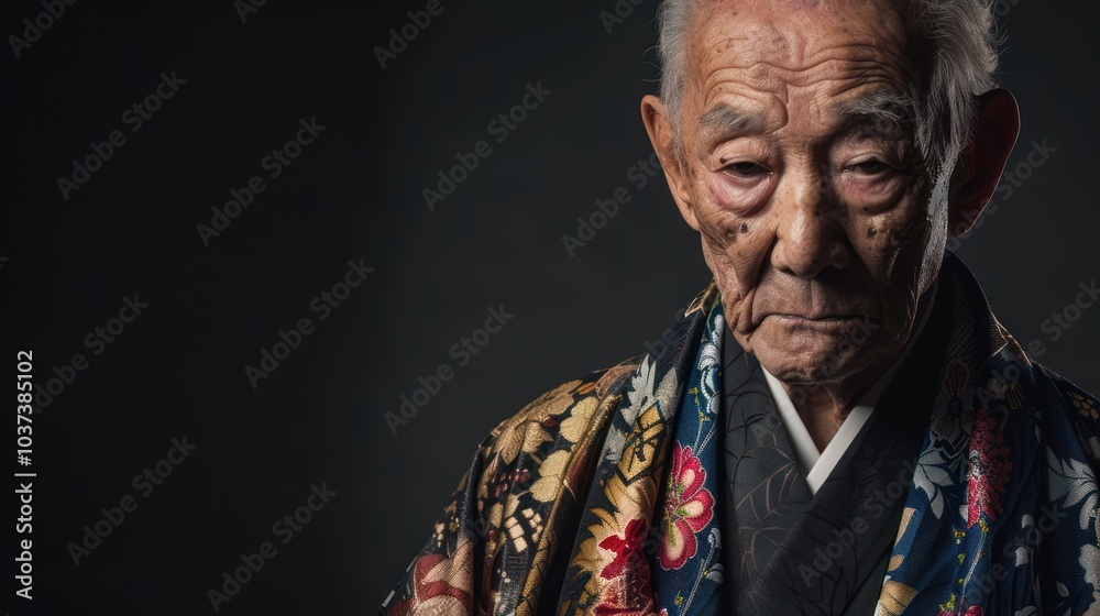 Poster Portrait of an Elderly Japanese Man